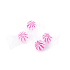 YumJunkie Sassy Spheres Strawberry Pink Striped Candy Balls - Petite: 5LB Bag -Candy Promotion Store yumjunkie sassy spheres strawberry pink striped candy balls petite 5lb bag candy warehouse 3